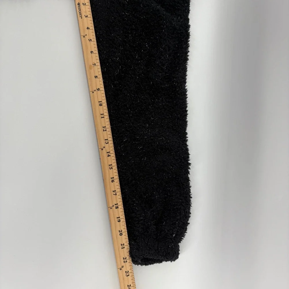 Justice Sport Girls 10 M‎ Black Fuzzy Sherpa Sparkle Jogger Pants